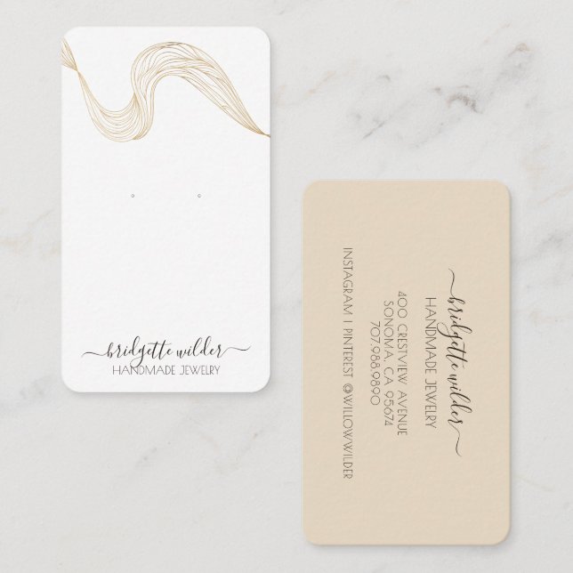 Abstract Wavy Lines Earring Display Cards (Front/Back)