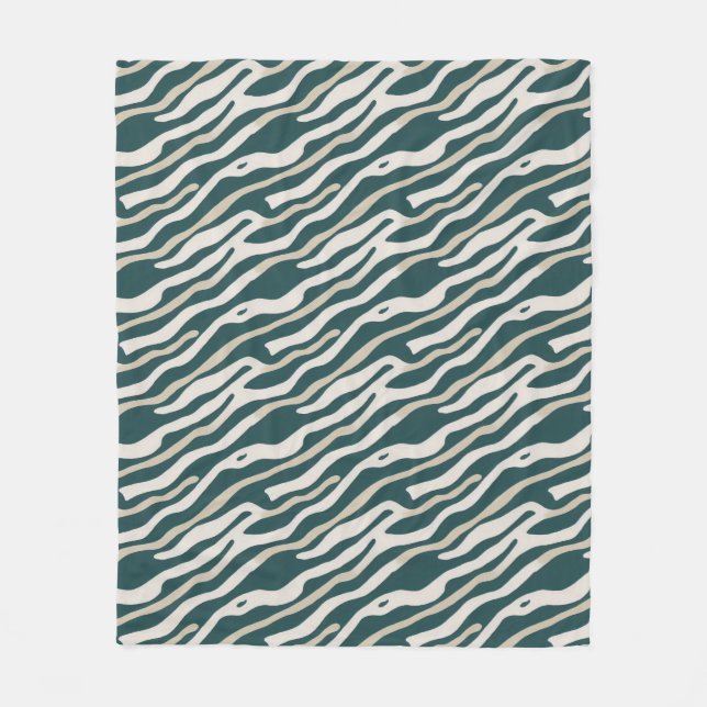 Abstract Wavy Lines Pattern - Sherpa Blanket (Front)