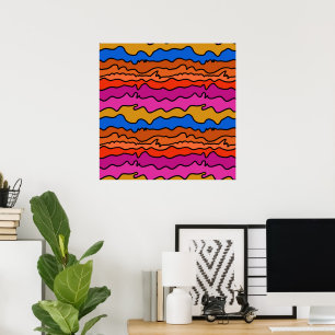 Abstract Wavy Lines Wall Art
