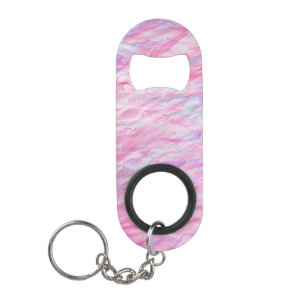 Abstract wavy pattern keychain bottle opener