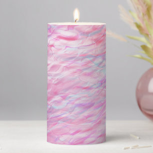 Abstract wavy pattern pillar candle