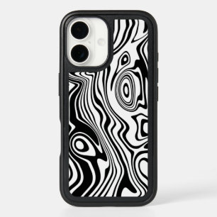 Abstract Wavy Striped Black White iPhone Case