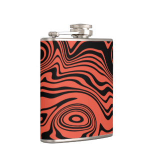 Abstract Wavy Striped Flask or Choose Colors