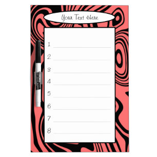 Abstract Wavy Striped Frame Dry Erase Board