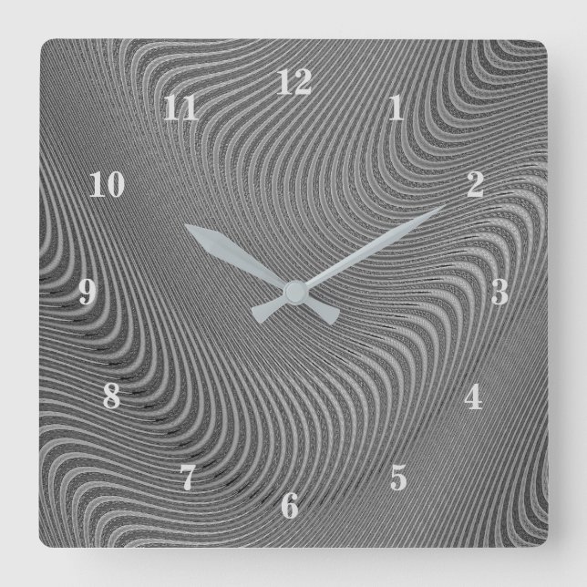 Abstract Wavy Striped Pattern Lines 3 Square Wall Clock (Front)