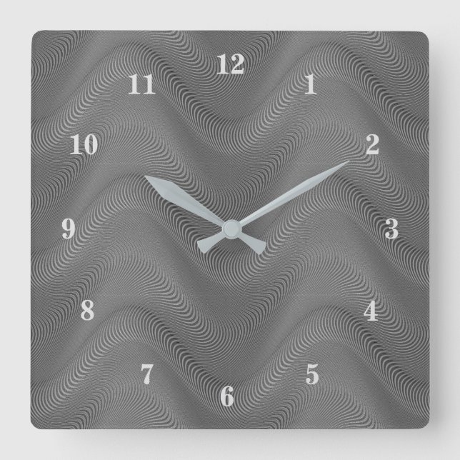 Abstract Wavy Striped Pattern Lines 8 Square Wall Clock (Front)