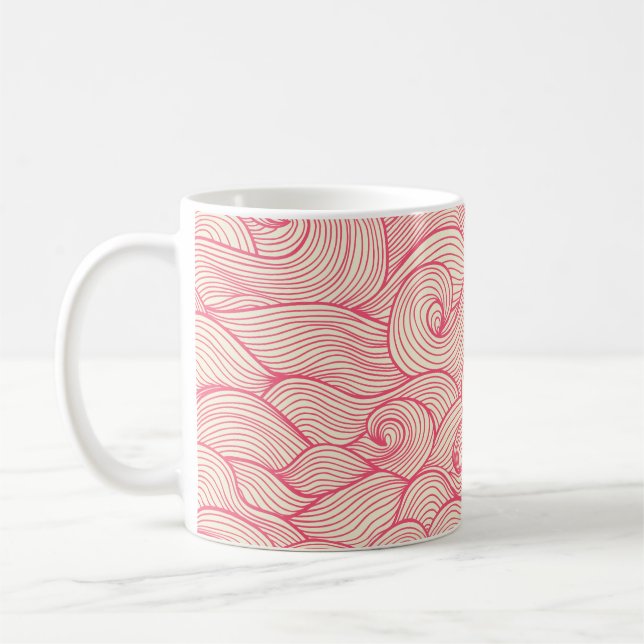 Abstract wavy strokes, vintage pattern. coffee mug (Left)