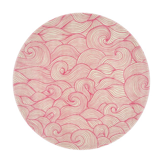 Abstract wavy strokes, vintage pattern. cutting board (Front)