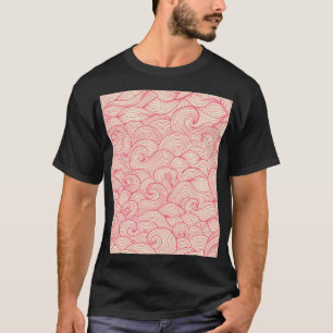 Abstract wavy strokes, vintage pattern. T-Shirt