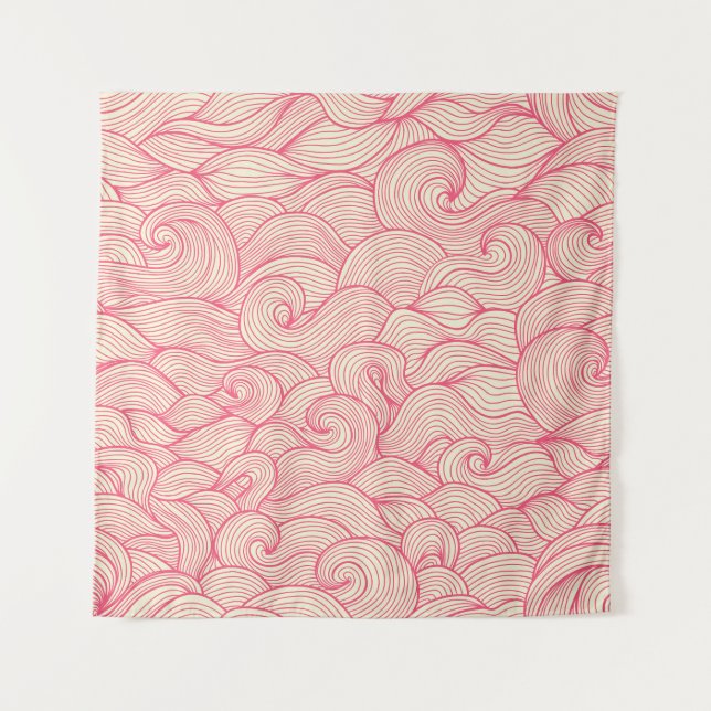 Abstract wavy strokes, vintage pattern. tapestry (Front)