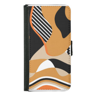 Abstract wavy: vintage black pattern samsung galaxy s5 wallet case