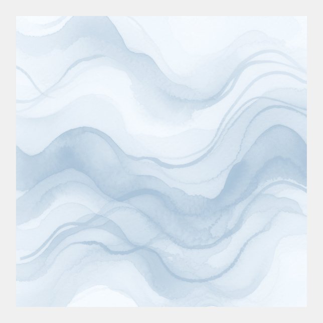 Abstract Wavy Watercolor Lines Dusty Blue Gray (Front)