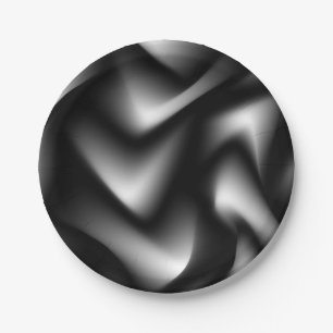 Abstract Weave in Black & White Paper Plates