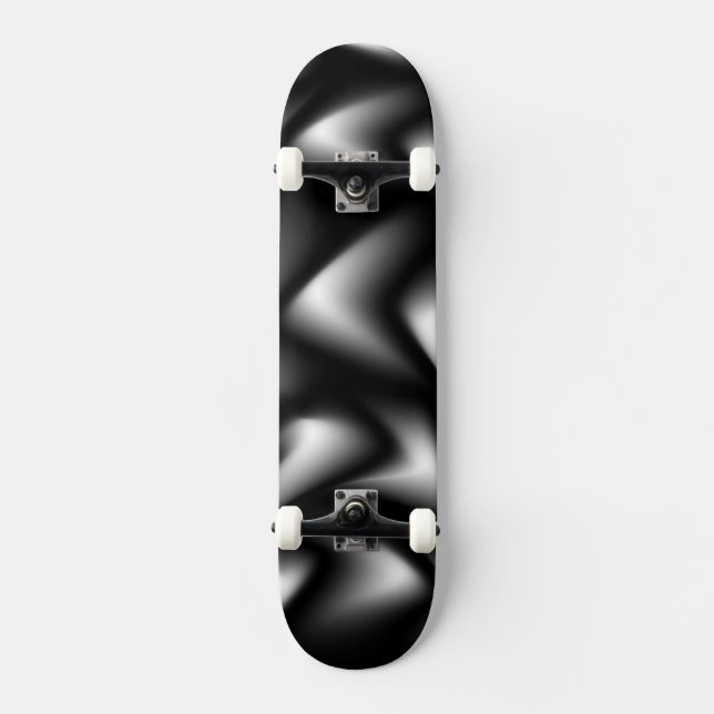 Abstract Weave in Black & White Skateboard Deck (Front)
