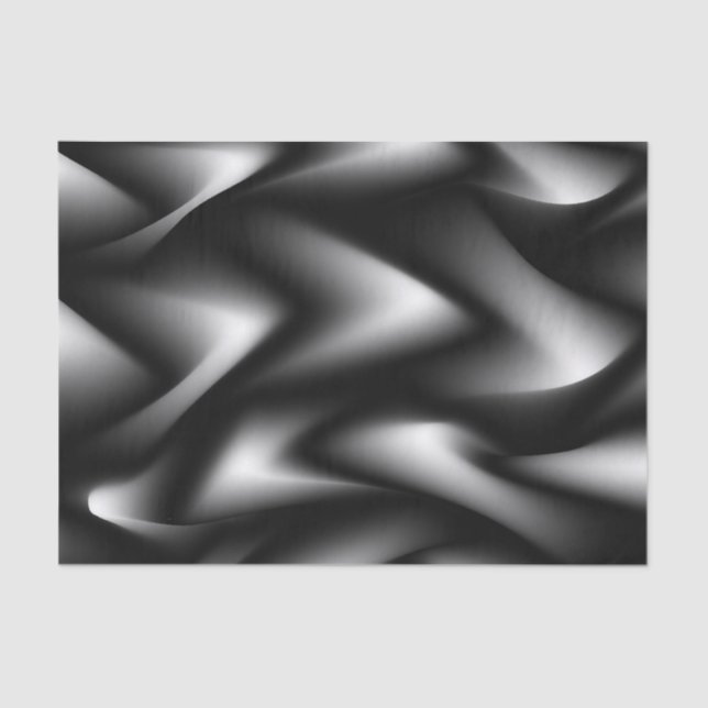 Abstract Weave in Black & White Tissue Paper (Front)