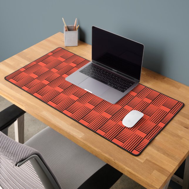 Abstract Weave On Orange Desk Mat (Office 2)
