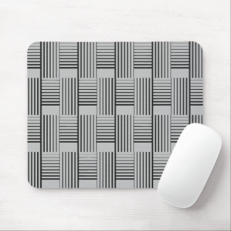Abstract Weave On Silver Gray Mouse Pad