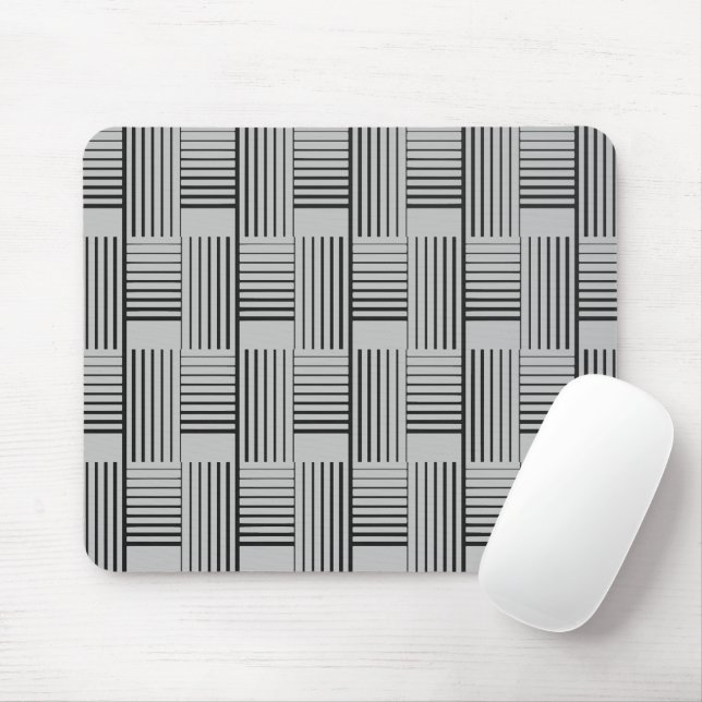 Abstract Weave On Silver Gray Mouse Pad (With Mouse)