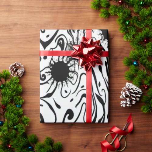 Abstract Weird Art Flowing Liquid Ink Blot Wrapping Paper