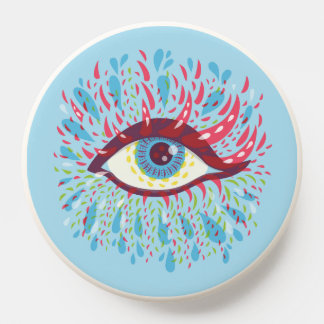 Abstract Weird Blue Psychedelic Eye PopSocket