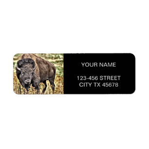 Abstract Western Buffalo Label