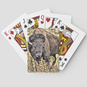 Abstract Western Buffalo Poker Cards