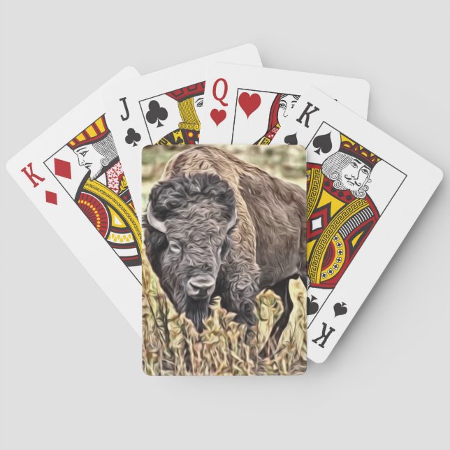 Abstract Western Buffalo Poker Cards (Back)