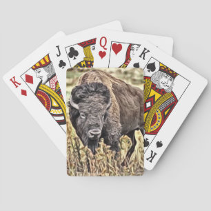 Abstract Western Buffalo Poker Cards