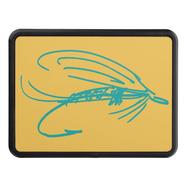 Abstract Wet Fly Lure Hitch Cover (Front)