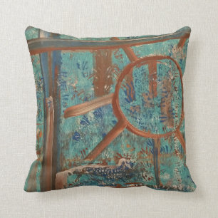 Abstract Wheel & Fence Throw Pillow