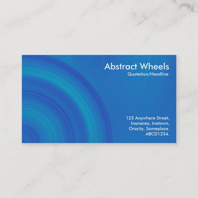 Abstract Wheels 01 Business Card (Front)