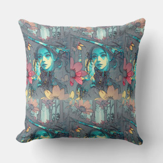 Abstract whimsical art design Throw Pillow