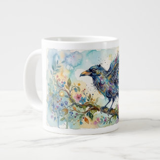 Abstract Whimsical Watercolor Crow Mug