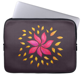 Abstract Whimsical Watercolor Pink Flower Laptop Sleeve