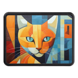 Abstract Whiskers: Orange Cat Hitch Cover