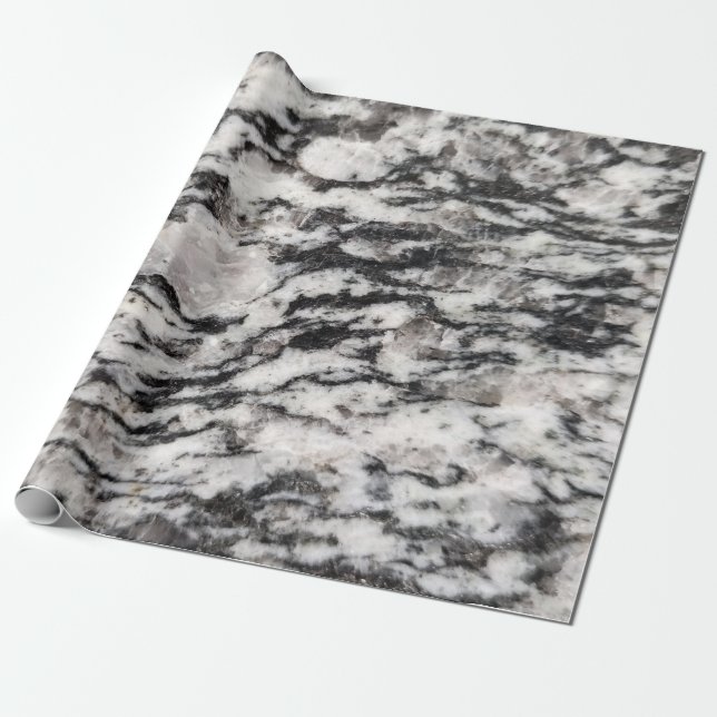 Abstract white  and black blots pat wrapping paper (Unrolled)