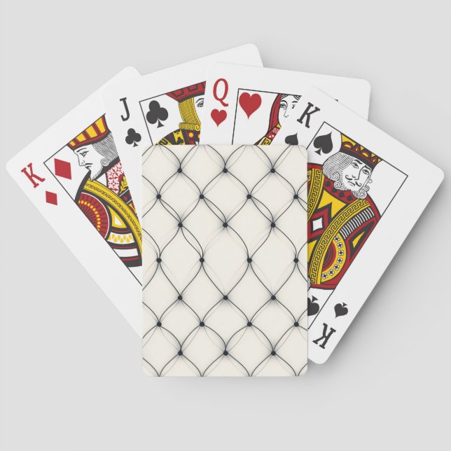 Abstract White and Black Tangled Lines Poker Cards (Back)