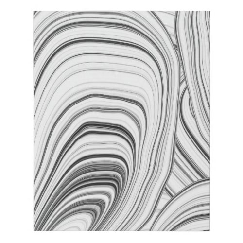 Abstract White and Gray Modern Marble Art Faux Canvas Print