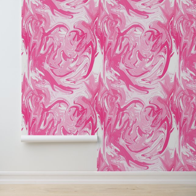 Abstract White and Pink Marble Pattern Wallpaper (Application)
