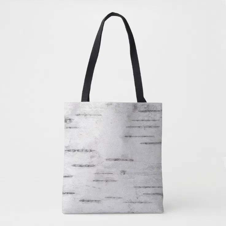 Abstract White Birch Tree Bark Tote Bag | Zazzle