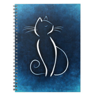 Abstract White Cat Notebook