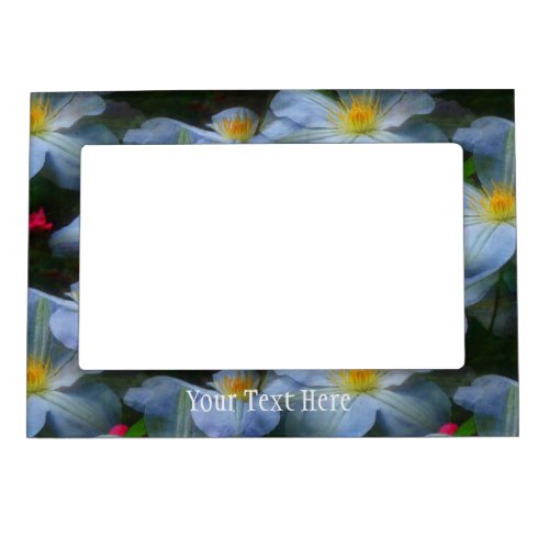 Abstract White Clematis Flowers Magnetic Frame