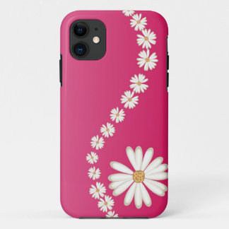 Abstract White Daisies on Pink iPhone 5 Case
