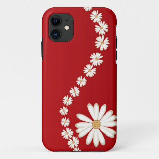 Abstract White Daisies on Red iPhone 5 Case