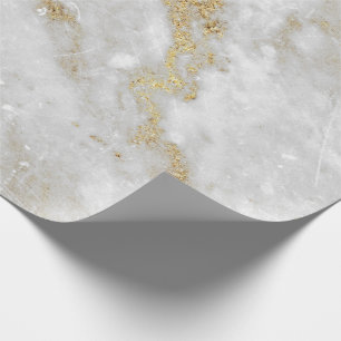Abstract White Gold Gray Carrara Marble Stone VIP Wrapping Paper