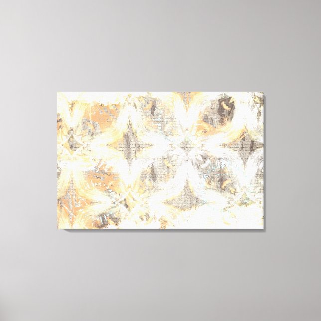 Abstract White, Gray, Orange, and Blue Pattern Canvas Print (Front)
