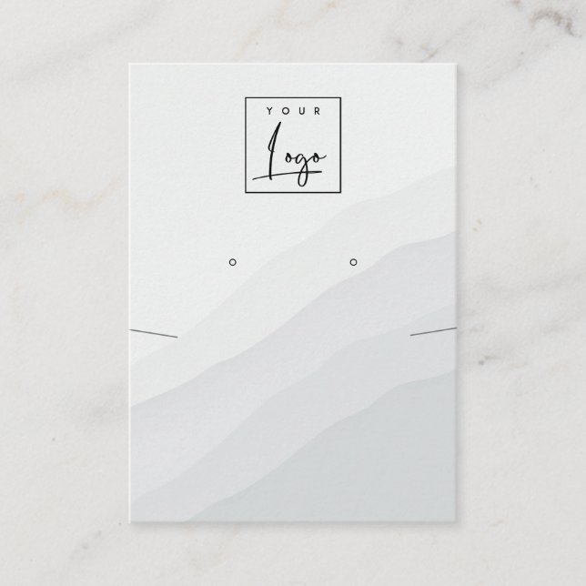 Abstract White Grey Necklace Earring Logo Display Business Card (Front)