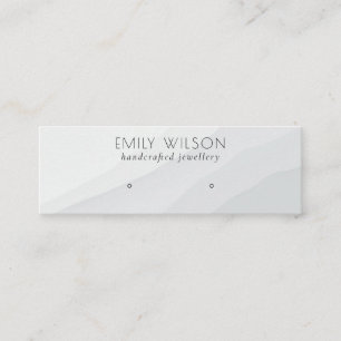 Abstract White Grey Waves Stud Earring Display Mini Business Card