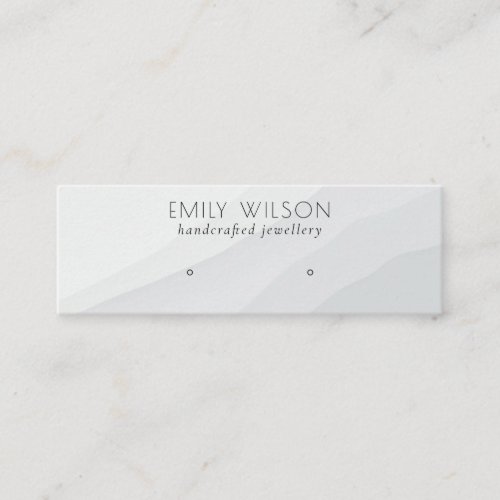 Abstract White Grey Waves Stud Earring Display Mini Business Card