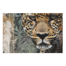 abstract white jungle cat landscape